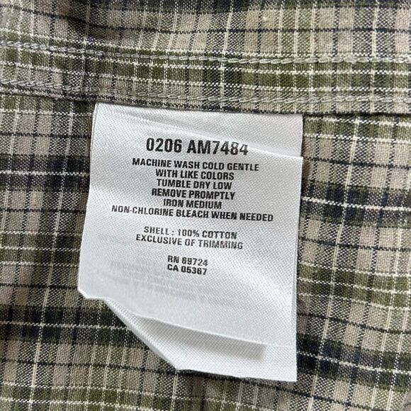 Columbia X Bud Light XL Olive Green Beige Plaid Cotton Long Sleeve Button Down - Picture 10 of 10